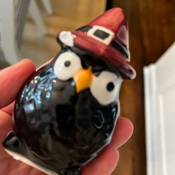 Owl Salt and Pepper Shaker Set of 4 with Two Holes Each and Rubber Stoppers (x) - Picture 8 of 11